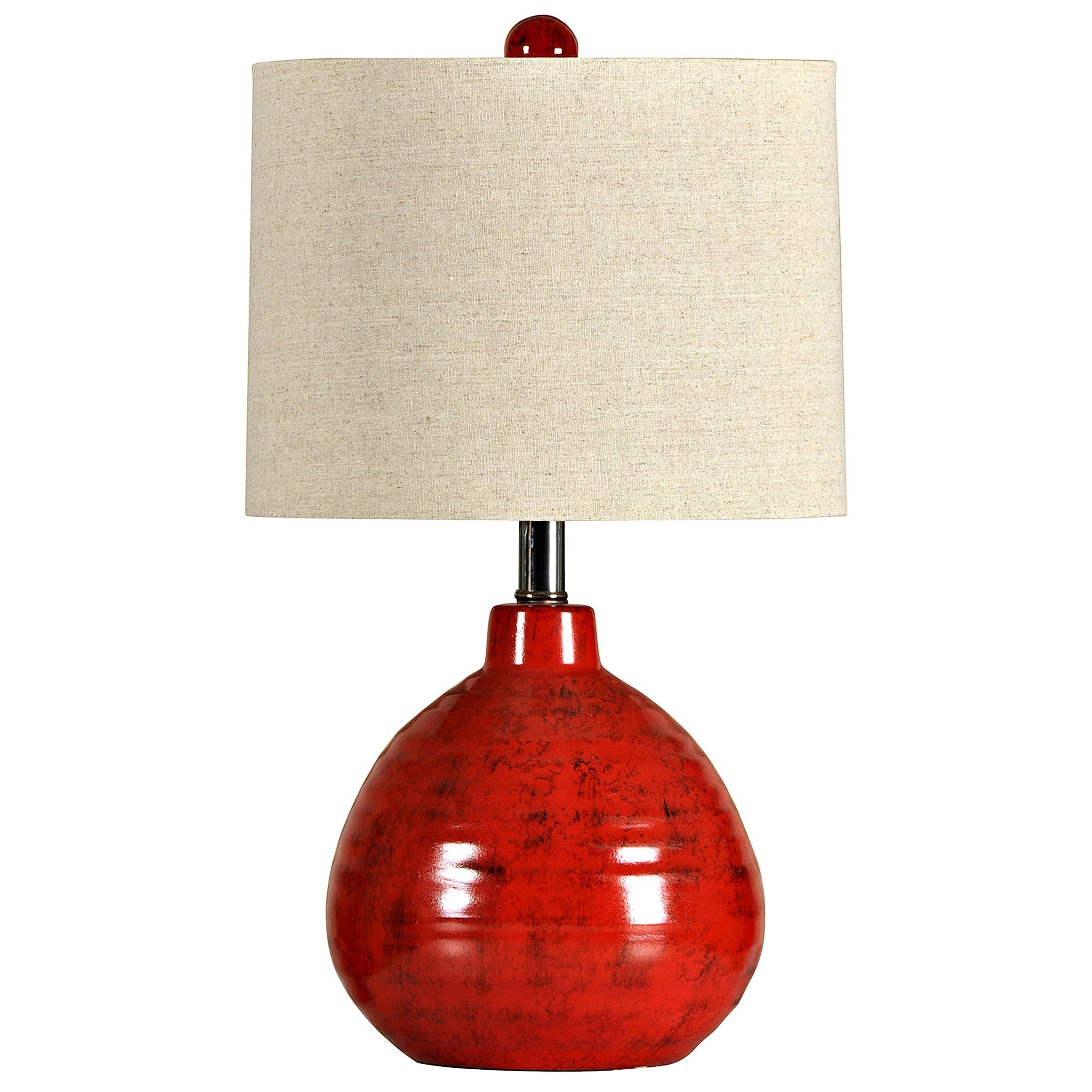 StyleCraft Lamps L22018 Accent Apple Red Ceramic Table Lamp Westrich Furniture & Appliances